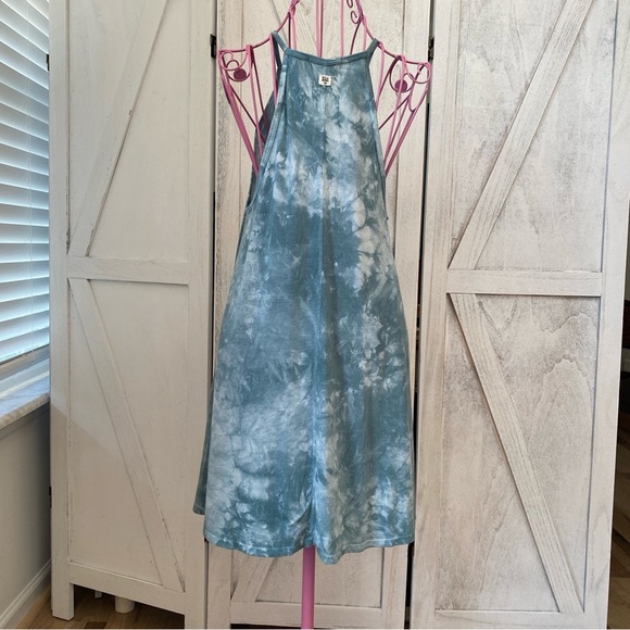 Billabong Tie-Dye Swing Dress Sing Along Sundress Size XS Green Hippy - Picture 1 of 7